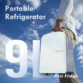 COYCYQI 9L Mini Fridge for Bedroom - Car, College Dorm Room & Office Desk 12v Portable Cooler Warmer Skincare, Beauty Makeup, Drinks, Food AC/DC Small Refrigerator with Glass Front, 110 Volts, Black