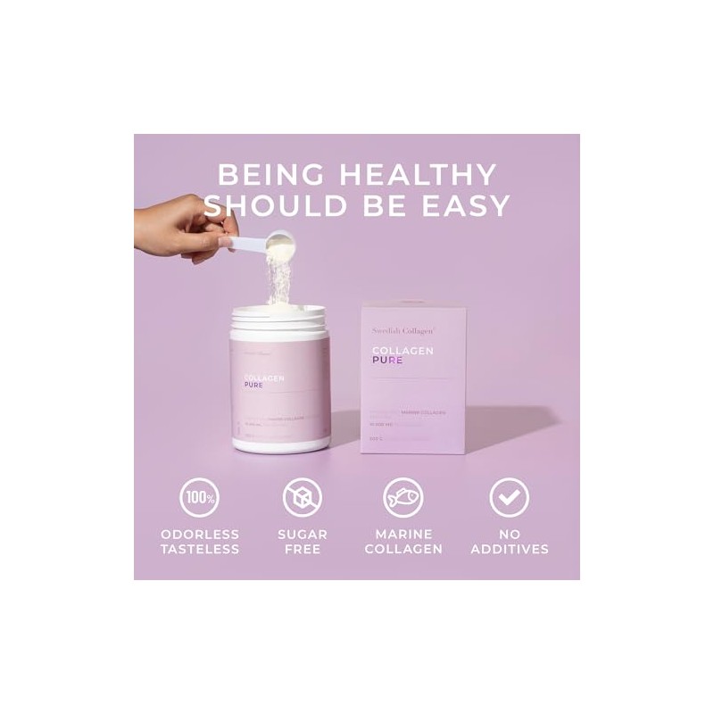 Swedish Collagen Pure Marine Collagen 10,000 mg Unflavoured Powder, 600