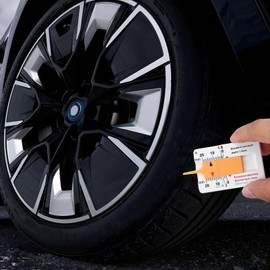 Pack of 4 Plastic Tyre Tread Depth Gauge, Tyre Tread Depth Gauge 0-20 mm, Tread Depth Gauge for Tyres, Suitable for Cars, Motorcycles, Vans