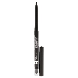 Rimmel London Exaggerate Waterproof Eye Definer Eyeliner, Highly Pigmented, Long-Wearing, Built-In Smudger, 262, Blackest Black, 0.01oz
