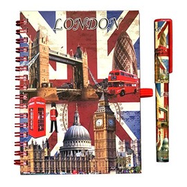 Union Jack Notepad Pen British Flag London Souvenir Notebook & Pen Gift Set Big Ben England Landmark Stationary Book Famous London Icons UJ Notebook Pen