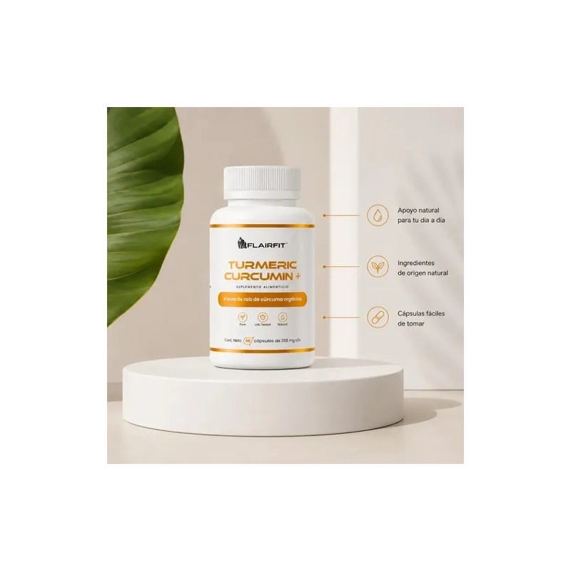 Flairfit® Cúrcuma (Turmeric) 60 cápsulas | Suplemento alimenticio | Antioxidante
