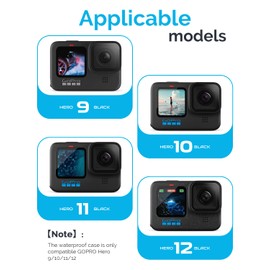 Waterproof Case for GoPro Hero 9/10/11/12, Underwater Floating Hand Grip Compatible with GoPro 9/10/11/12