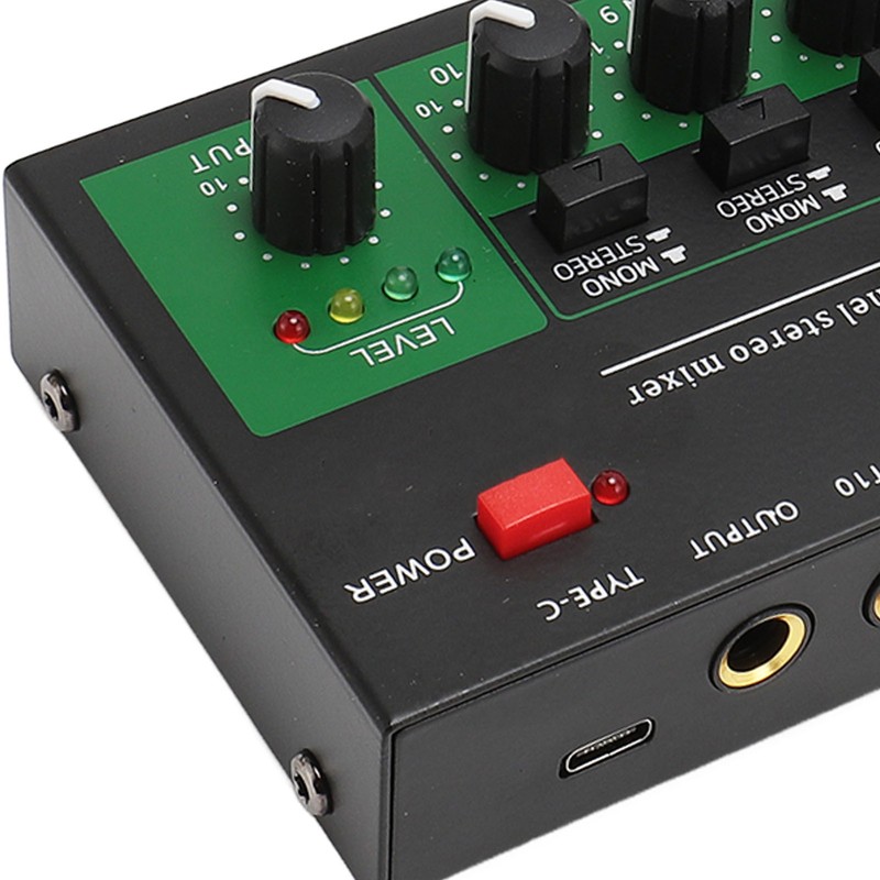 10 Channel Sound Mixer Independent Volume Control Knob Professional Multichannel