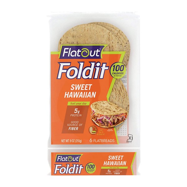 Flatout Foldit, Sweet Hawaiian (1 Pack of 6 Foldits)