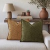 Chenille Plaid Throw Pillow Covers 18x18 Inch, Set of 2