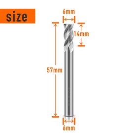 ASNOMY 6 mm HSS End Mill CNC Lathe Straight Shank 6 mm 4 Flute Spiral Cutter Cutting End Mill Set Drill End Mill Cutter Bit