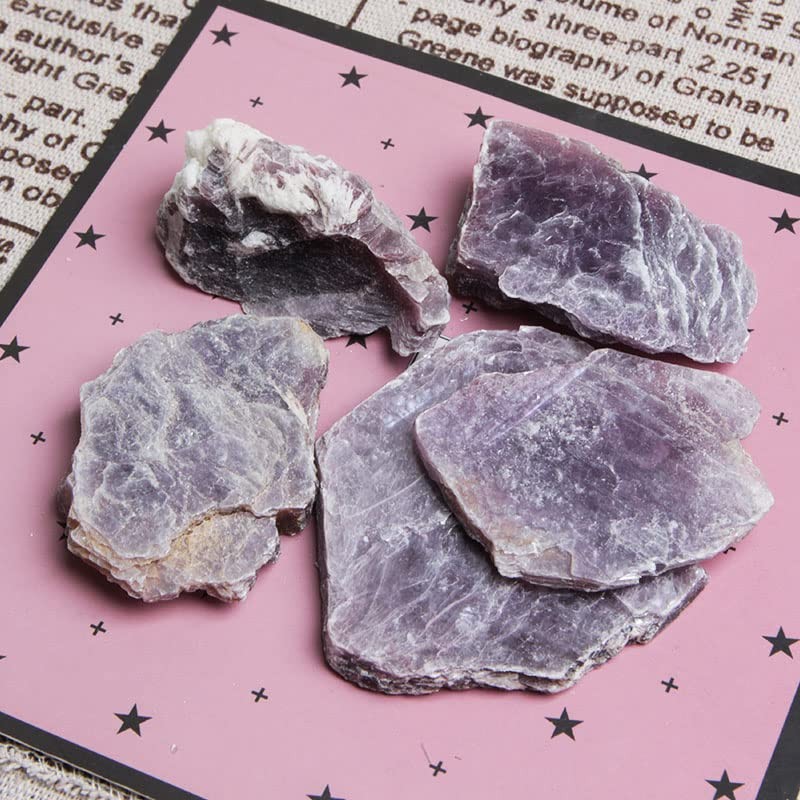 Acxico 100g Lepidolite Collection Layered Lavender Lithium Mica Crystals