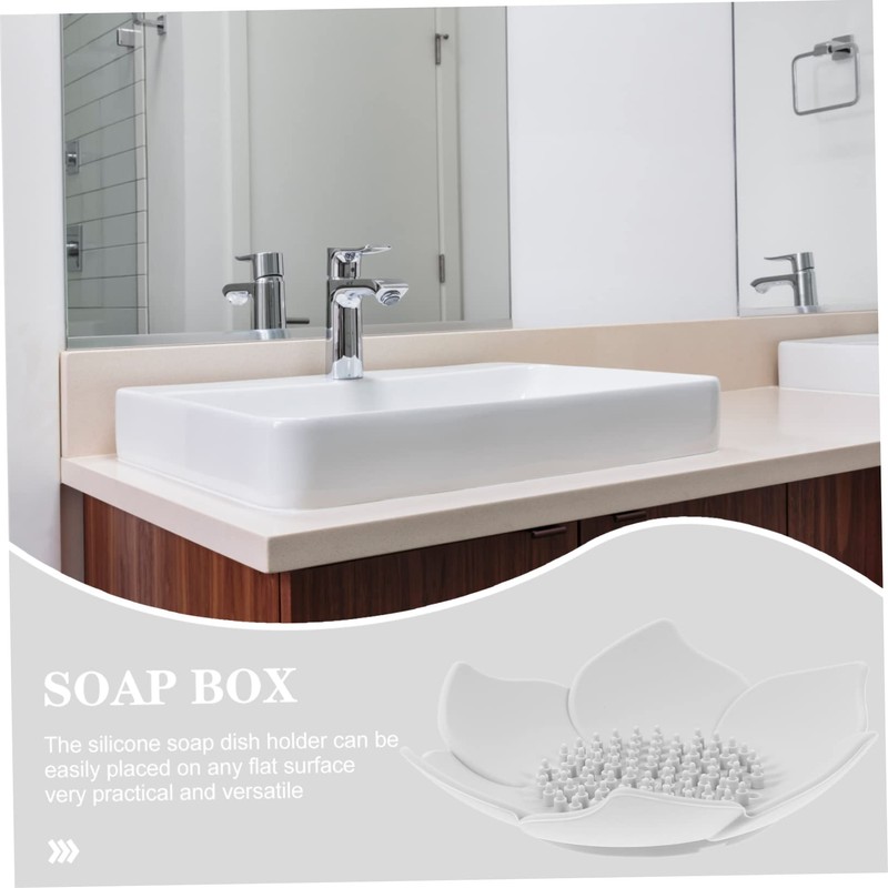 LABRIMP 2pcs Flower Soap Holder Self-draining Flower Shaped Soap Dish