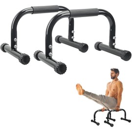 Parallettes Bars, Push Up Bars Strength Training For Handstands, Full Planche & Dips, Calisthenic, Gymnastic, [16.6x10x10in] Push Up Stands Handle for Floor Workouts Calisthenics Equipment - Color: black
