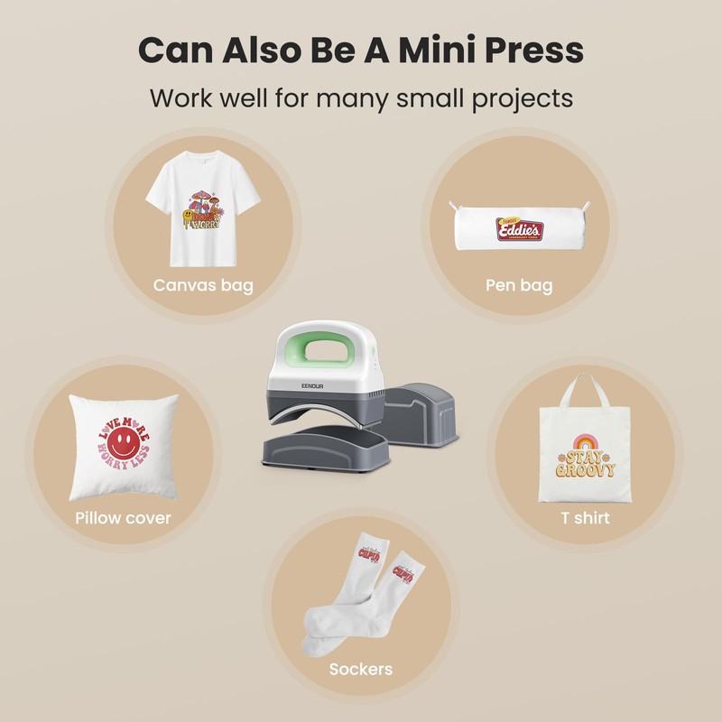 EENOUR Hat Press Machine, Mini Heat Press for Caps with