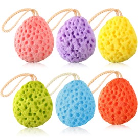 FoldTier 6 Pcs Bath Sponge Deep Cleansing Body Loofah Gentle and Deep Exfoliating Body Scrubber Bath Accessories Men Women Baby Sponge for Bathing Shower (Bright Color)