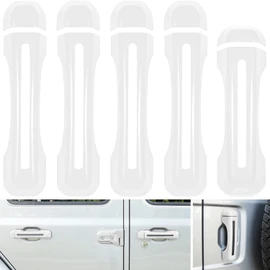 Door Handle Inserts Cover Trim+Tailgate Handle Cover for 2018-2024 Jeep Wrangler JL JLU Sports Sahara Freedom Rubicon Unlimited Gladiator JT 2-Door & 4-Door Exterior Accessories (White 5PCS)
