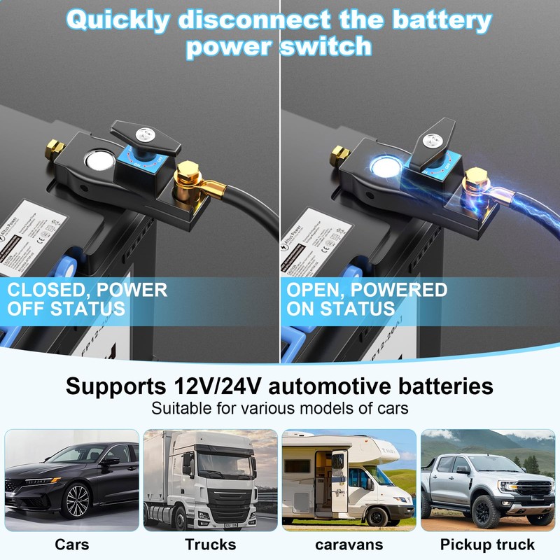 Battery Disconnect Switch, Heavy Duty Battery Shut Off Switch, General