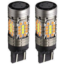 Syneticusa 3157 Error Free Canbus Dual Color Switchback LED Turn Signal Light Bulbs Anti Hyper Flash All in One Built In Resistors Amber/Yellow Turn Signal Anti (7443)