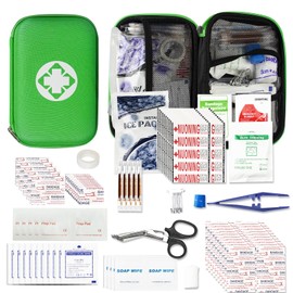 275Pcs Travel First Aid Kits for Car Emergency Preparedness Items Urgent Accident Essentials Set Survival Gear Equipment Sports First Aid Kits for College Dorm Student, Home, Boat, Green YIDERBO
