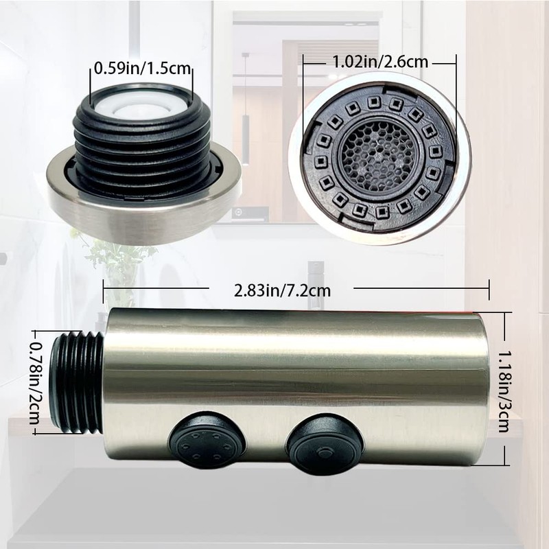 Kitchen Sink Faucet Sprayer Head Attachment, 2 Functions Pull Out