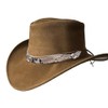 BRANDSLOCK Cowboy Hat Women Men Real Leather Western Style Wide