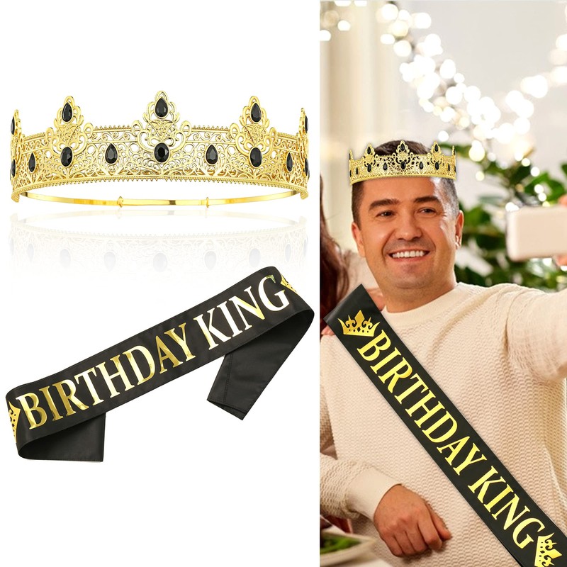 NA King Crown and Birthday Sash, Prom Decoration Gifts for