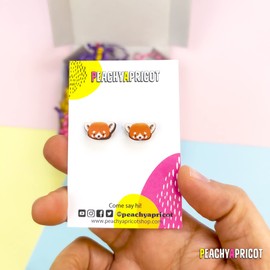 Red Panda Earrings Studs Hypoallergenic Jewelry Gift
