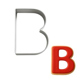 Alphabet Cookie Cutter Set – 3 Inch Tin-Plated Steel Letters A–Z – Individual Letter Cookie Cutters for Baking, Fondant, Crafts & Classroom Fun - Made in the USA (Letter B)