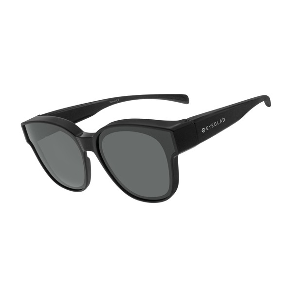 [EYEGLAD] VUECHIC 超軽量 ファッションデザイン フィットオーバーサングラス クラシックブラック - スモークレンズ ライフスタイル 偏光