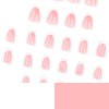 JUSTOTRY Pack of 24 White Glue-On Nails, Short, Pink Almond