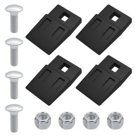 4 Pack 3 Point Auger Cutting Edge Replacement Blades with Bolts and Nuts, Durable Carbon Steel Flat Two-Hole Auger Teeth for Tractor Post Hole Digger Parts, Fit for Most 3 Point Hitch Auger Systems