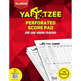 PlayDice Yahtzee Score Pads Perforated: 120 Easy Tear Off, Large Print Yahtzee Score Pads Compatible with Yardzee and Yahtzee Games (8.5x11-120 Pages)