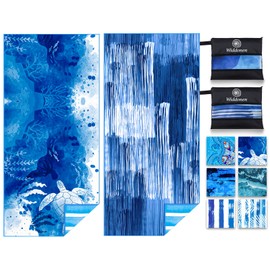 Widdonen Lightweight Thin Microfiber Beach Towel Sand Free Quick Dry Absorbent Compact Soft Pool Swim Travel Towels Extra Large Oversized Beach Accessories Packable Essentials Stuff Gifts for Adult