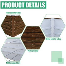 SnugNiture Galvanized Raised Garden Bed 8x4x2FT Outdoor Large Metal Planter Box Steel Kit for Planting Vegetables, Flowers