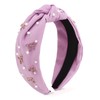 Uintoon Purple Headband Bow Pearl Knotted Headbands for Women Girls