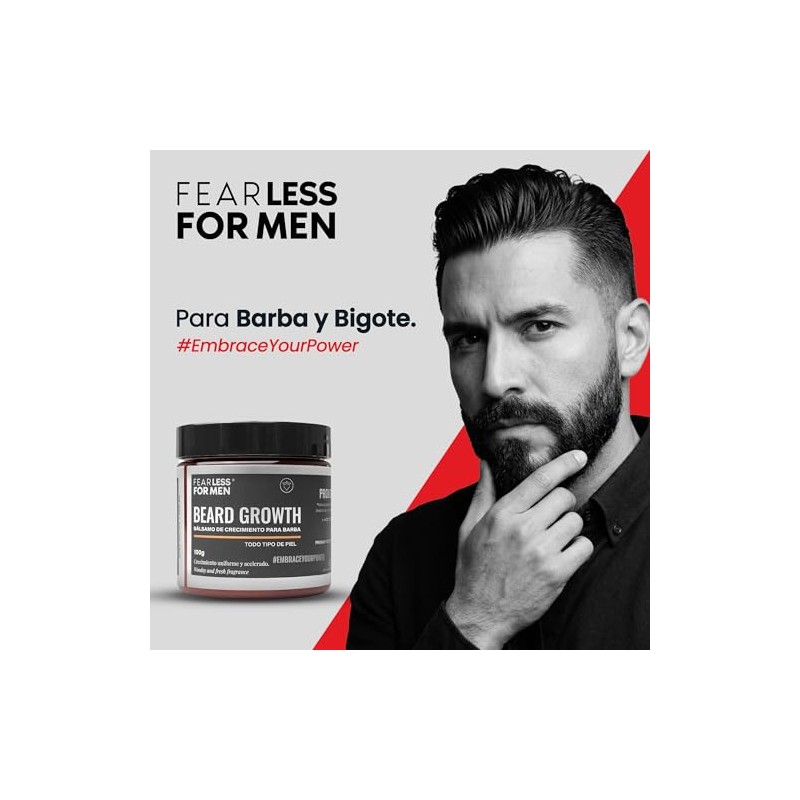 Fearless For Men Bálsamo de Crecimiento de Barba Fortificado con