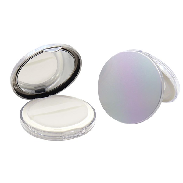LuckyOpt Reusable Empty Plastic Loose Powder Case with Velvet Puff,