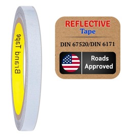 Reflective Tape Reflective Film Reflective Tape Safety Warning Tape Waterproof Reflective Film Made with 3 M 680E Silver (5 mm x 10 m)