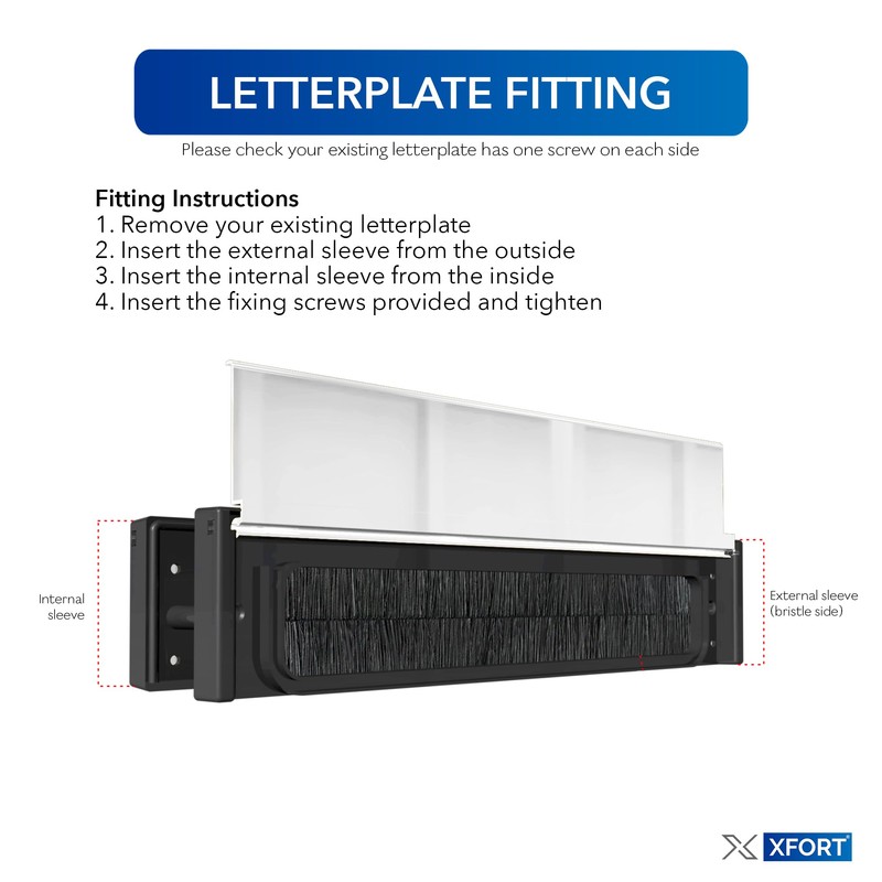 Xfort MailPlate Luxe 10" Letterplate White, Premium Draught Proof Postal