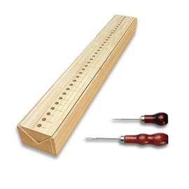 GeryVtee Bamboo Book Binding Cradle with 2 Awls Wood Bookbinding Punching Cradle with Piercing Guide Portable Book Binding Tools Book Binding Kits Bookbinding Supplies for Book DIY Crafts (Style C)