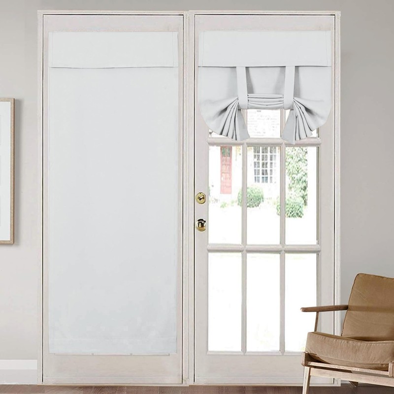 YedZen Blackout French Door Blinds, 86x173cm No Drilling＆Stick ON