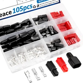 smseace 105Pcs 15/30/45 Amp Power Connectors with PVC Cover 1.5-6mm² (20-10AWG) Quick Disconnect Power connectors Quick Disconnect Terminals Connectors