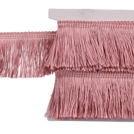 Fringe Trim Tassel Lace 2.5Inch Width 5 Yards Long for Clothes Accessories Latin Wedding Dress and DIY Lamp Shade Decoration (Blush, 2.5Inch)
