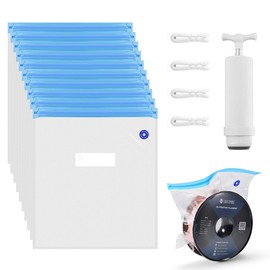 Serplex® 10Pcs for 3D Printer Filament Storage Bags with Manual Air Pump & 4 Sealing Clips 30x34cm Reusable Vacuum Storage Bag for PLA ABS PETG Filaments Anti-Moisture Vacuum Filament Storage Bag