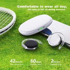 On Ear Headphones Bluetooth 5.3, Open Ear Headphones Wireless Bluetooth, Clip On Headphones Sport Headset Bluetooth with 4 Microphones, Comfort Fit Ear Hooks Earphones