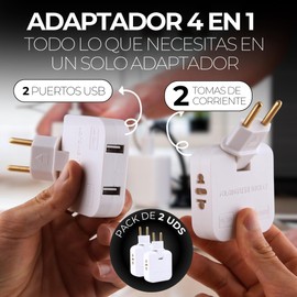 APUKESE Pack of 2 Flat Sockets, Flat Multi Socket with 2 USB + 2 Sockets, Flat Wall Plugs, Extra Flat Wall Plugs, Cutlery Wall Sockets, Multi Sockets