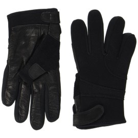Mil-Tec Black Neoprene Assault Gloves with Leather Palm (XXL)
