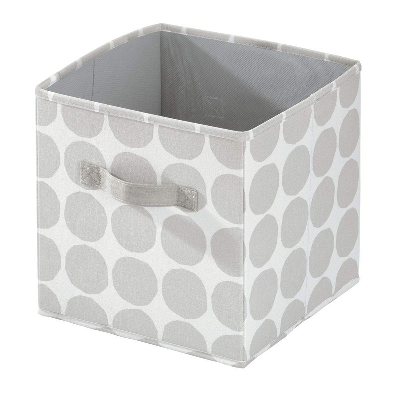 InterDesign Dot Fabric Storage Cube Bin, Small Basket Container with