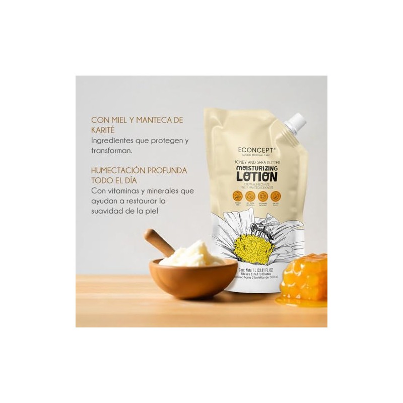 Crema Humectante ECONCEPT de Miel y Manteca de Karité Refill