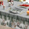 Artoid Mode Snowflakes Trees Snowman Deer Christmas Table Cloth, Rectangular