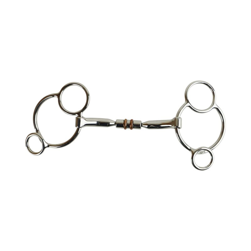 AK AKRS-2617 Universal Loose Ring Rotary Double Cooper Roller Snaffle