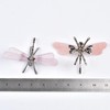 JIC Gem 2Pcs Natural Rose Quartz Crystal Dragonfly Figurines Pink