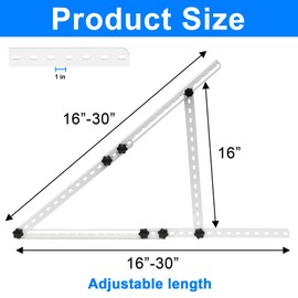 Solar Panel Mount Brackets, 30 inch Solar Panel Stand with 0-90° Adjustable Foldable Tilt Legs, Support for RV, Roof, Boat and Off-Grid, White
